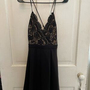 Francesca's Collections Black Lace Backless Dress